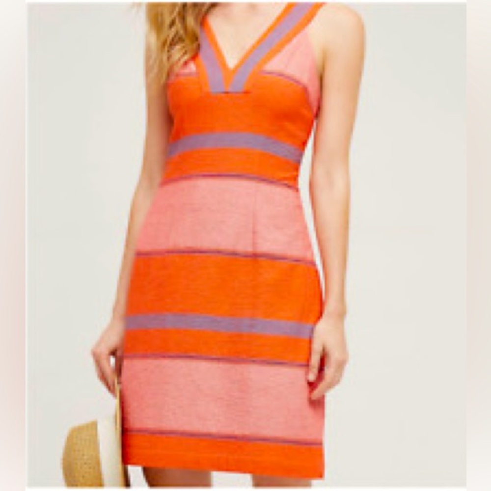 HD in Paris Anthropologie Dress | Orange, Pink, Purple | Size 4
